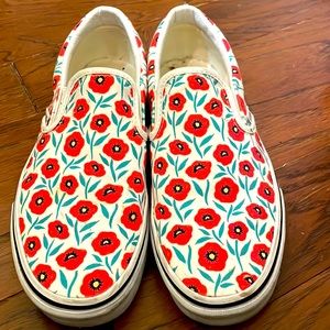 VANS Flower Power Slip Ons Women’s Size 9